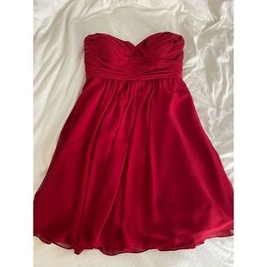 Bill Levkoff Chiffon Cranberry Dress